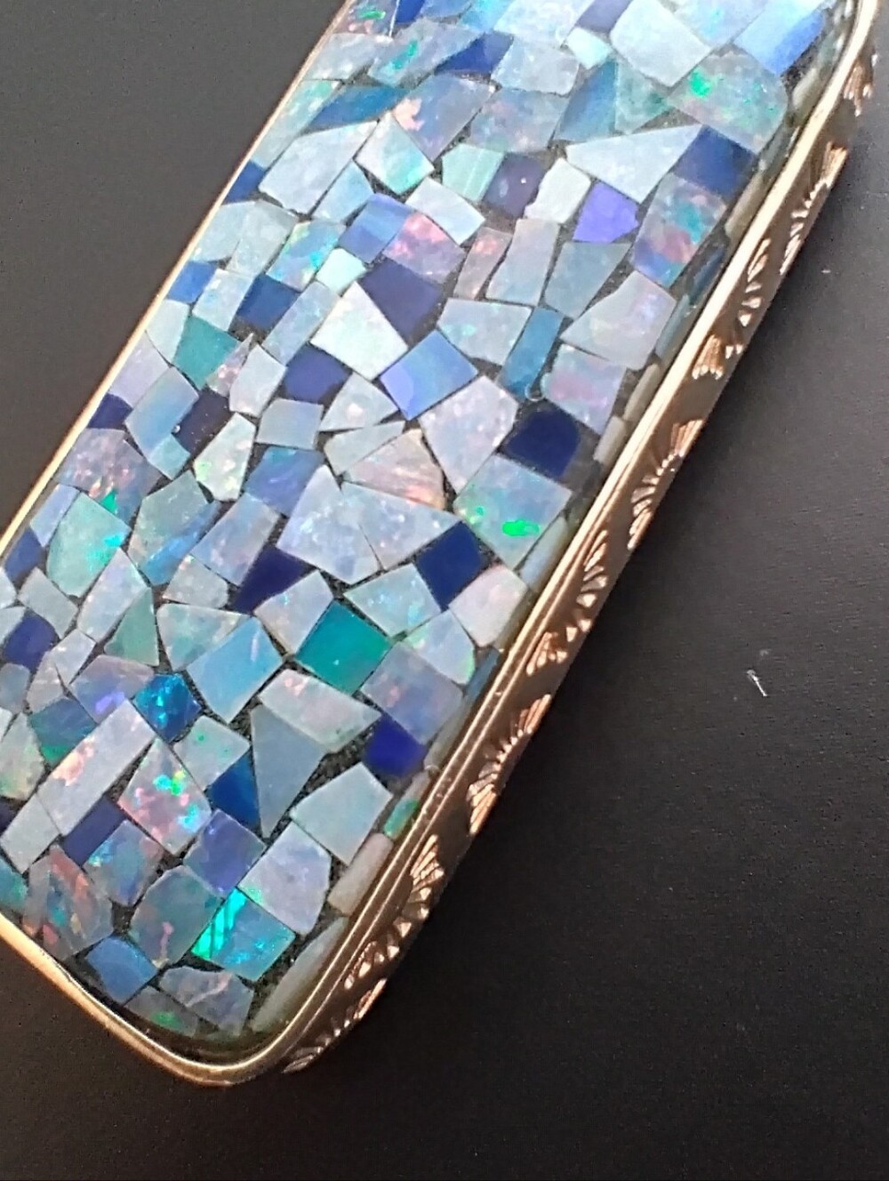 DTR Opal and Lapis Mosaic Sterling Silver Reversible Pendant, Jay King - Picture 7 of 9